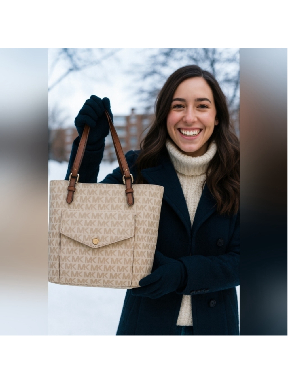 Michael Kors Tan Monogram Tote